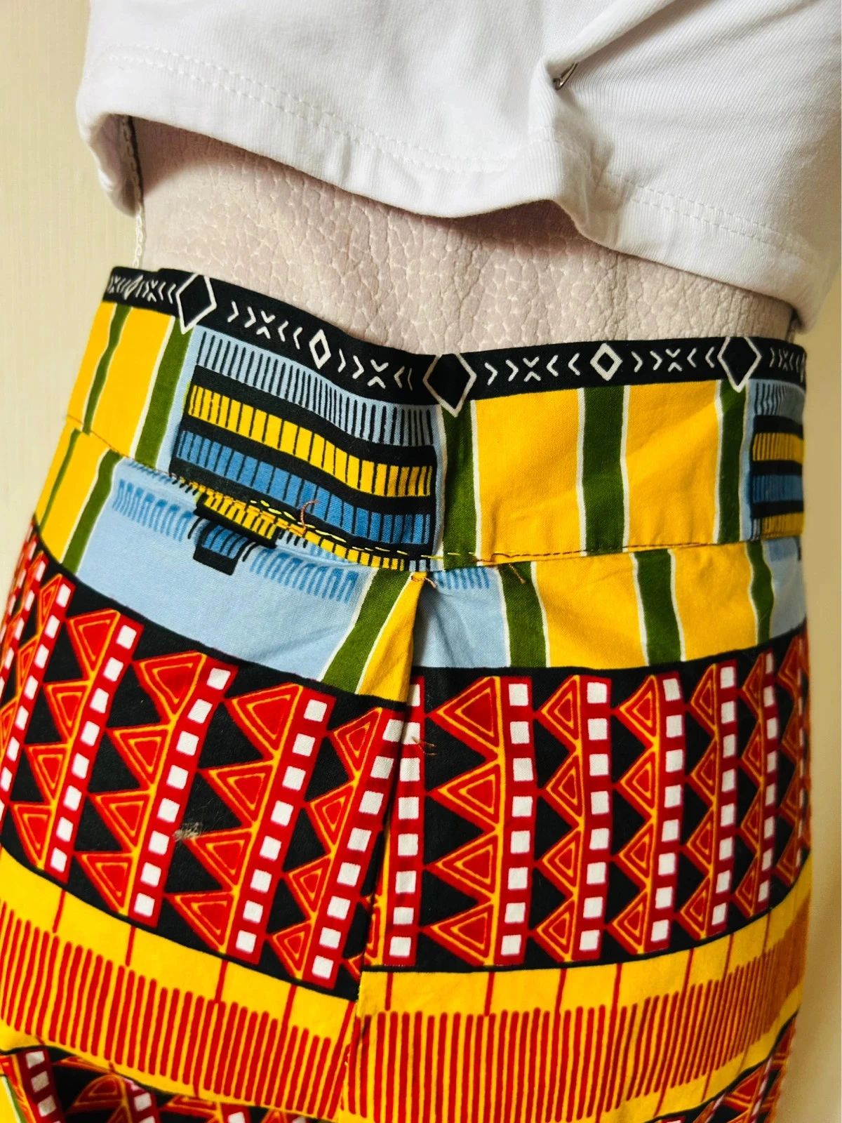 🧡🌈Handmade African Ethnic Boho Festival Pants Afro Chic Wax Cotton Pants 42/44💛🌈 – photo 14